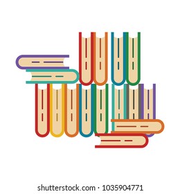 Set of books flat style