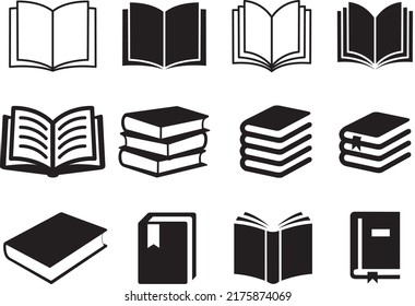 Set of books icon vector