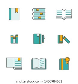 set of books icon vector illustration simple flat design