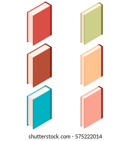 Set of books isometric icons4