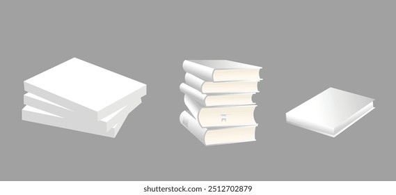 set of books mock up vector illustration