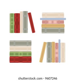 Set of books on a book shelf