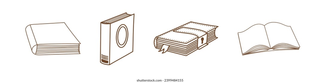 Set Bücher. Rahmenvektorgrafik.	