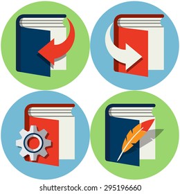 Set Books .Vector Flat Icons
