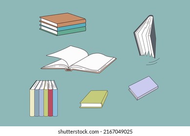 Conjunto de ilustraciones vectoriales de libros
