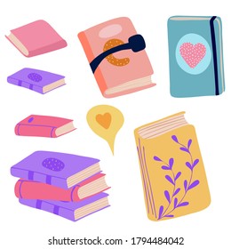 A set of books. Vector. Scandinavian style.