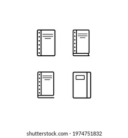 set of book-shaped line icons. with a simple design and quality.