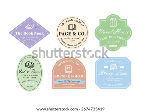 A set of bookstore logos, each reflecting a distinct theme and inviting book lovers to delve into a world of storytelling and imagination.