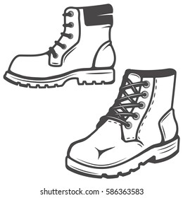 set of the boots icons isolated on white background. Images for logo, label, emblem. Vector illustration.