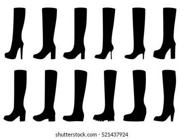 Set of boots, vector illustration