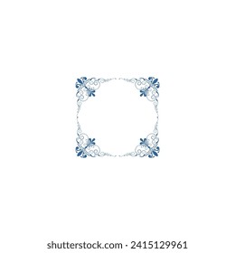 set border with blue corners blue