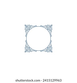 set border with blue corners blue