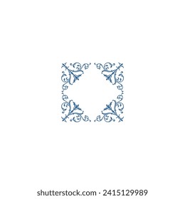 set border with blue corners blue