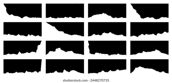 Set of border, divider shapes, banners with jagged edge vector illustration
