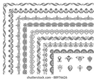 Set of border elements design.