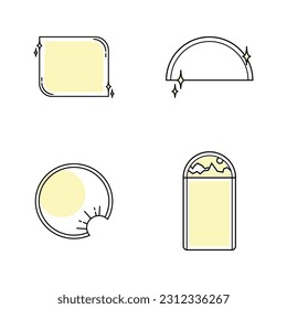 Set of border frame icons. Simple vector illustration. Flat design style.