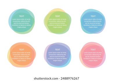 Set of border frame illustrations of abstract, geometric shapes with organic curves.