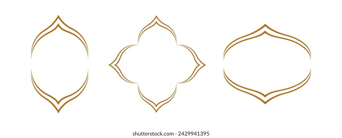 Set of border frame islamic vector