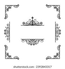 Set of border ornaments collection