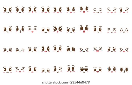 Set of borderless facial expressions Vector