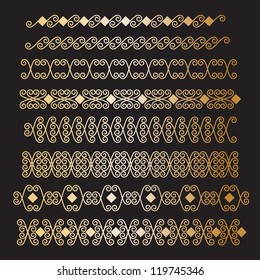 Set of borders. Could be used as divider, frame, etc