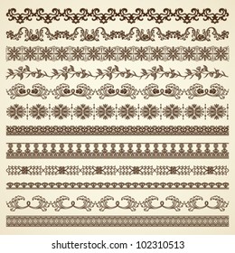 Set: Borders. Decoration for invitations, certificates, diplomas, vouchers, etc. Interesting solutions for your design