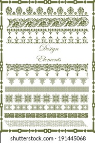Set of borders, decorative elements for design