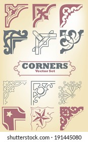 Set of borders, decorative elements for design