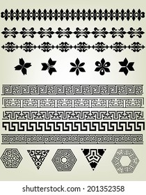 Set of borders, decorative elements for design 