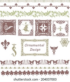 Set of borders, decorative elements for design