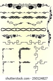 Set of borders, decorative elements for design