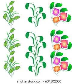 Set of the borders for floral style