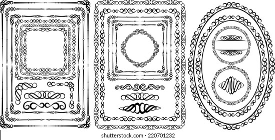 set of borders and frames - design elements