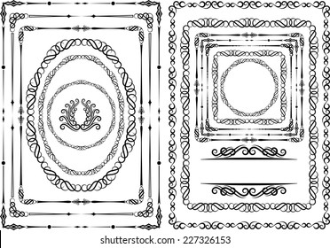 set of borders and frames - design elements