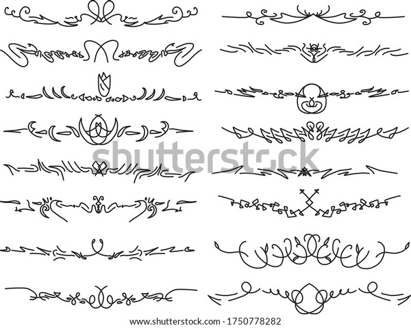 A Set of borders icons for industrial, business,\
plants, nature, cloud, party, borders, beach, label, outdoor,\
animals, food and drink, indoor furniture and technology content\
with doodle style