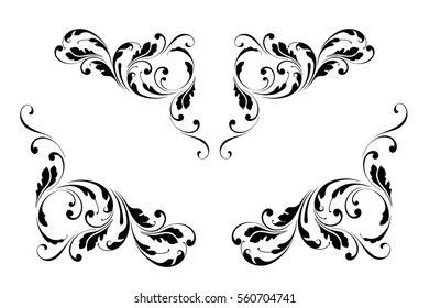 Set of borders. Isolated decorative frame.