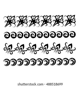 Set of borders isolated on white background