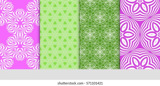 set of borders with repeating line texture. vector illustration. Seamless lace floral patterns. for design, banners, invitations, fabrics. Ethnic ornament