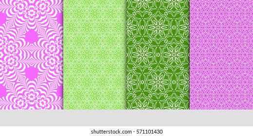 set of borders with repeating line texture. vector illustration. Seamless lace floral patterns. for design, banners, invitations, fabrics. Ethnic ornament