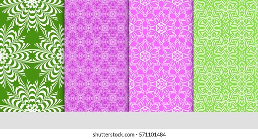 set of borders with repeating line texture. vector illustration. Seamless lace floral patterns. for design, banners, invitations, fabrics. Ethnic ornament