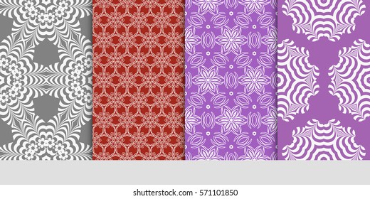 set of borders with repeating line texture. vector illustration. Seamless lace floral patterns. for design, banners, invitations, fabrics. Ethnic ornament