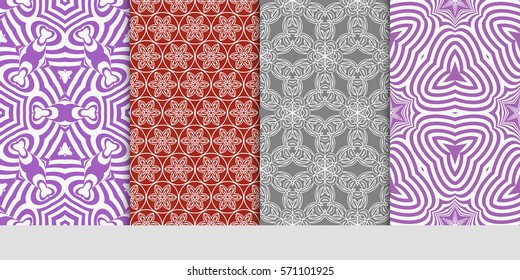 set of borders with repeating line texture. vector illustration. Seamless lace floral patterns. for design, banners, invitations, fabrics. Ethnic ornament