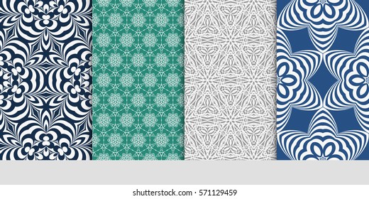set of borders with repeating line texture. vector illustration. Seamless lace floral patterns. for design, banners, invitations, fabrics. Ethnic ornament