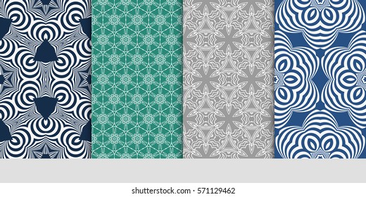 set of borders with repeating line texture. vector illustration. Seamless lace floral patterns. for design, banners, invitations, fabrics. Ethnic ornament