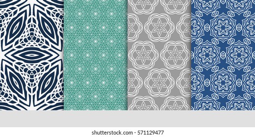 set of borders with repeating line texture. vector illustration. Seamless lace floral patterns. for design, banners, invitations, fabrics. Ethnic ornament