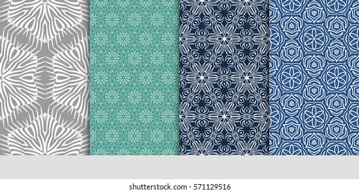 set of borders with repeating line texture. vector illustration. Seamless lace floral patterns. for design, banners, invitations, fabrics. Ethnic ornament