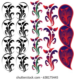 Set of the borders of the scary flower
