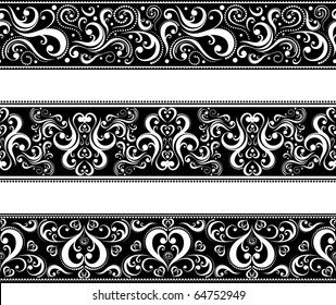 set of borders with scroll ornaments in vector format very easy to edit, individual objects