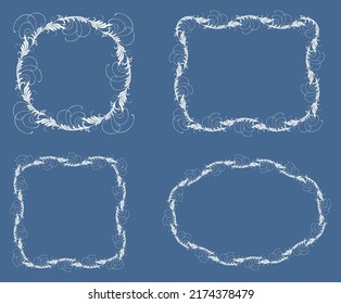 Ränder aus Silhouettes-Zierzwirnzwirnzwirnzwirnzwirnzwirnzwirnchen mit Blättern und Tanddrillen