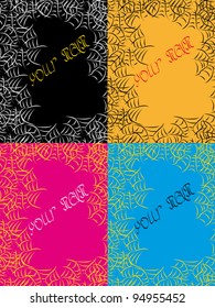 set borders with spider web. vector illustration